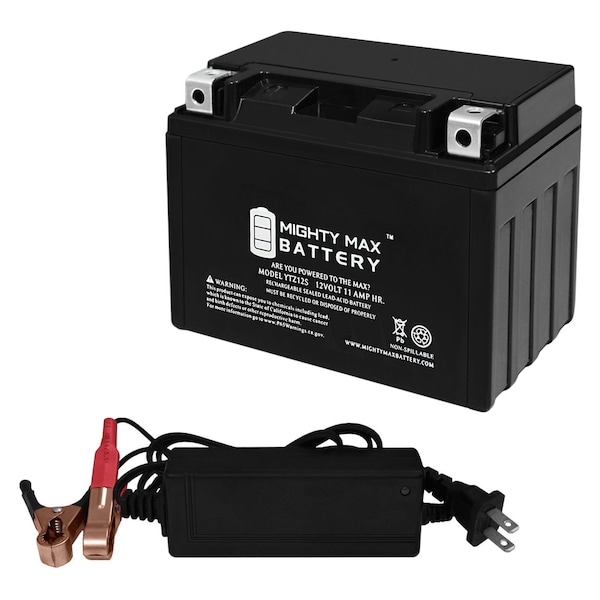 Mighty Max Battery YTZ12S Replaces Honda 300 NSS300 Forza 14-15 With 12V 2Amp Charger - MAX3839149