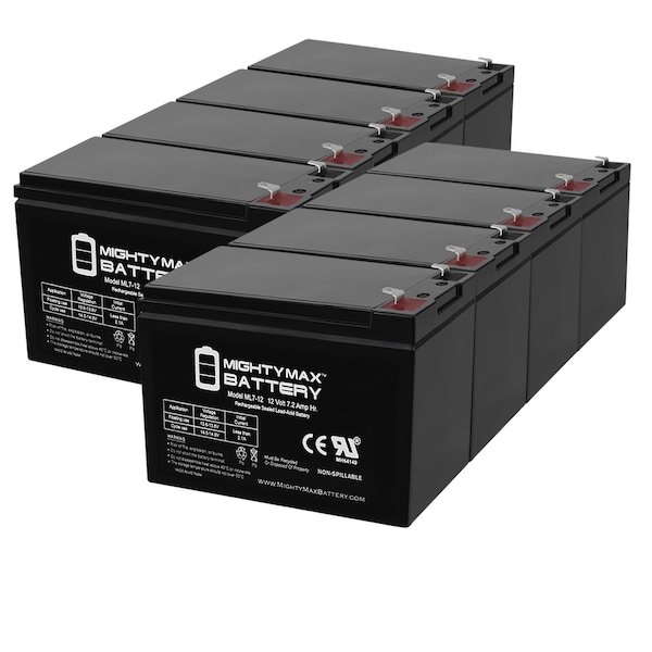Mighty Max Battery ML7-12 - 12V 7.2AH RAZOR SCOOTER E300S Battery - 8 Pack - ML7-12MP83148