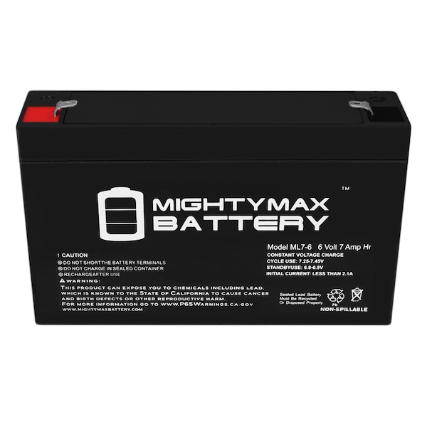 Mighty Max Battery 6V 7AH PS-682 PS7-6 Sealed Rechargeable Battery - 4 Pack - ML7-6MP413