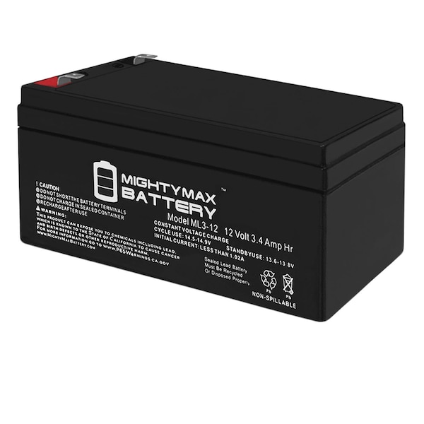 Mighty Max Battery 12V 3AH SLA Replacement Battery for Interstate SLA1041, SLA1042 - ML3-1291866