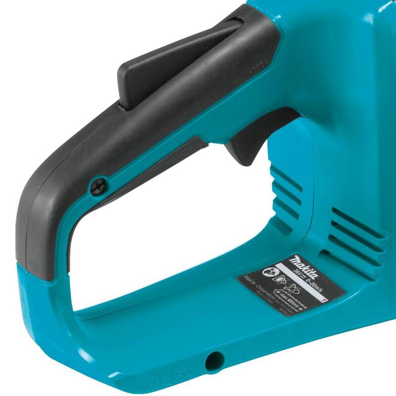 Makita 16 pulgadas 18 voltios X2 (36 voltios) LXT Sin escobillas Sierra de cadena con batería con cargador doble portátil 18 voltios LXT- XCU04Z-DC18RD, con bono.