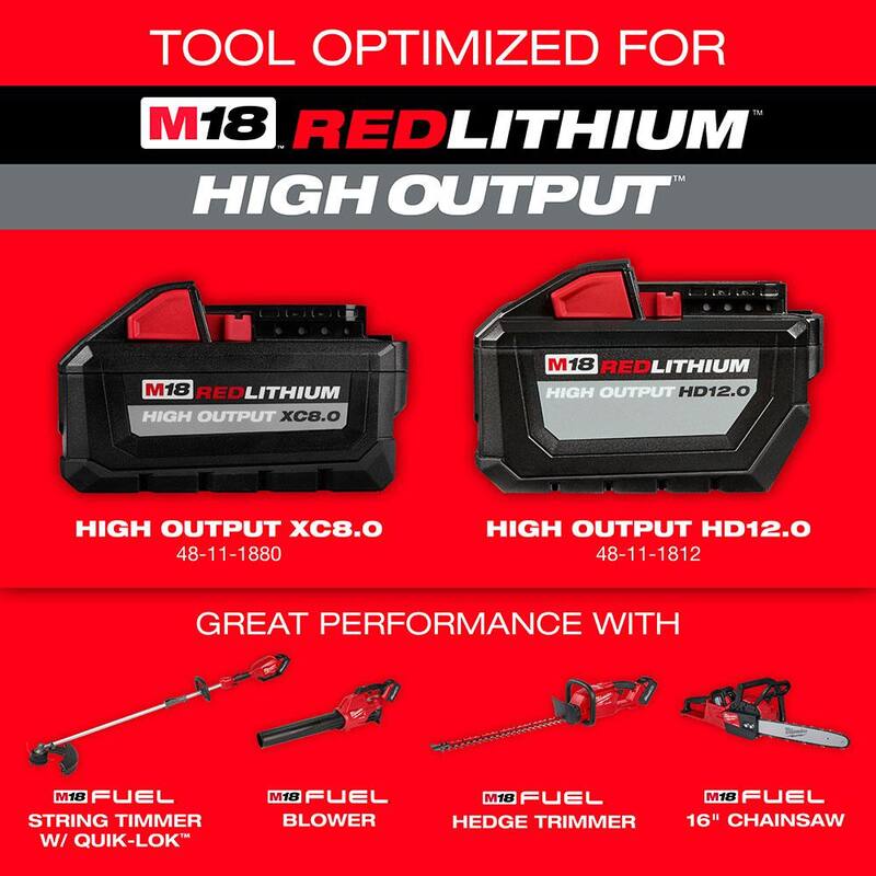 Milwaukee M18 FUEL 120 MPH 450 CFM 18V Lithium-Ion Brushless Battery Handheld Blower w/M12 FUEL 6in. Pruning Saw Kit (2 herramientas) - 2724-21HD-2527-21