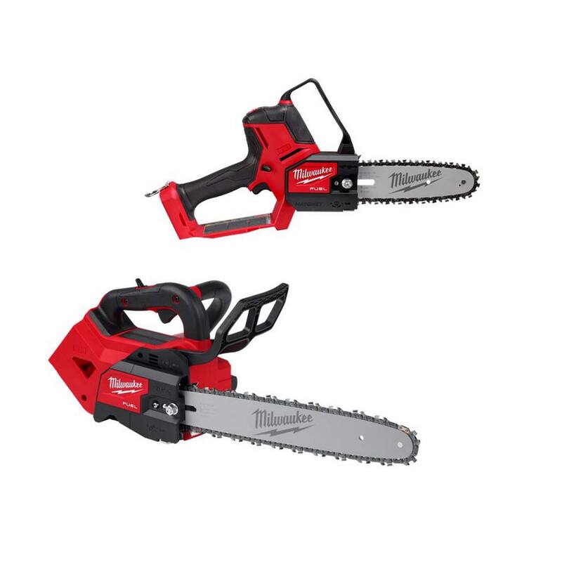 HACHUELO de poda inalámbrico sin escobillas Milwaukee M18 FUEL de 18V de ion de litio de 8 pulgadas con motosierra de poda de mango superior M18 FUEL de 14 pulgadas (2 herramientas) - 3004-20-2826-20T