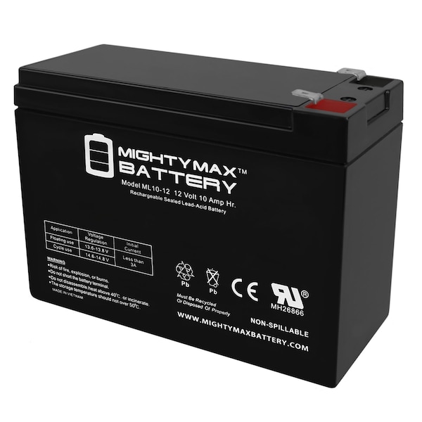Mighty Max Battery 12V 10AH SLA Battery Replacement for DURA12-10F2 - MAX3929024