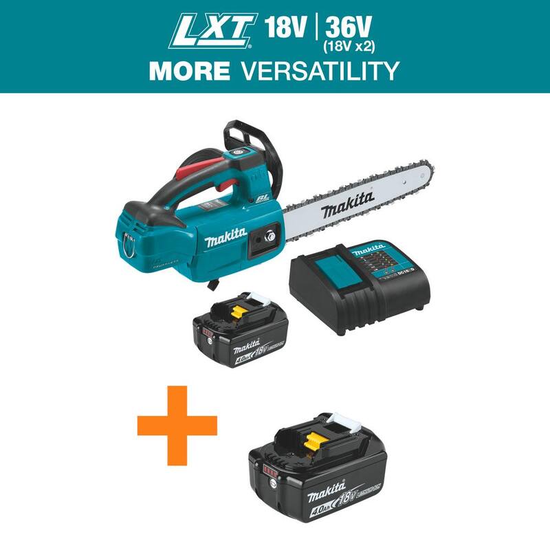 Kit de motosierra eléctrica Makita LXT 12 in. 18V de ion de litio sin escobillas con mango superior (4.0 Ah) con batería 18V LXT 4.0Ah - XCU10SM1BL1840B