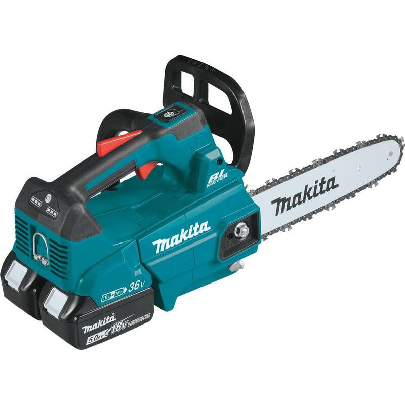Kit de sierra eléctrica Makita LXT 14 pulgadas 18V X2 (36V) sin escobillas con mango superior (5.0Ah) con 18V LXT 5.0 Ah (2 piezas) - XCU08PT-BL18502