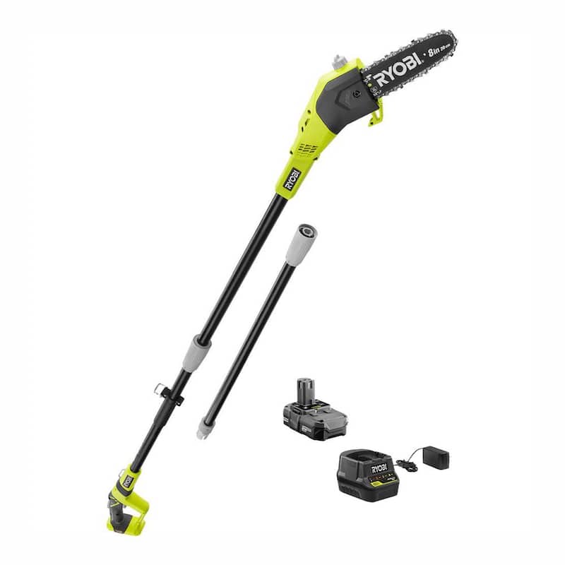 RYOBI ONE+ 18V 8 pulg. Sierra de poste inalámbrica con batería de 1.3 Ah y cargador - P4361