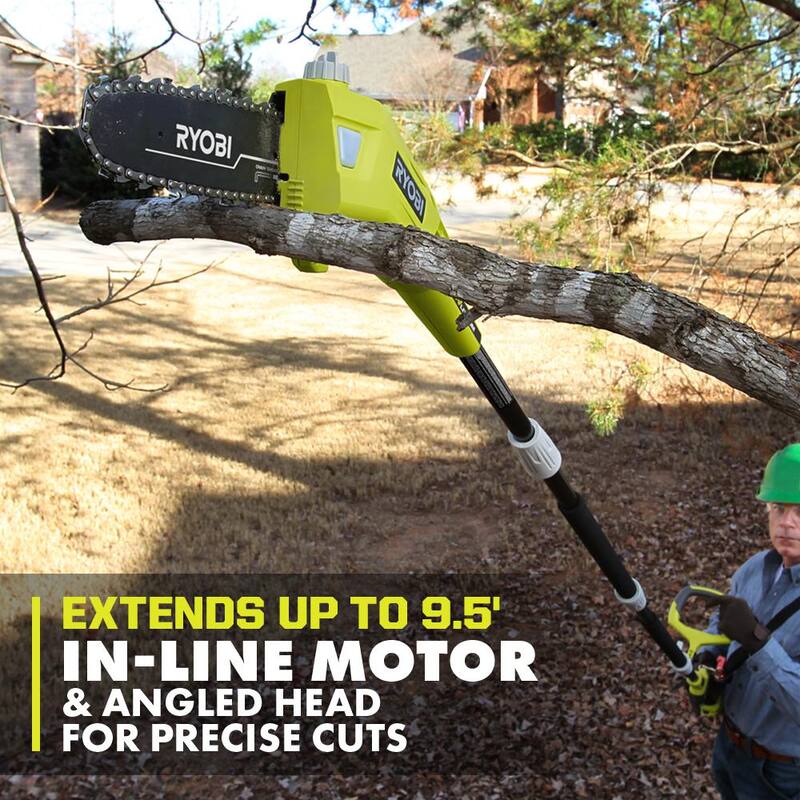 RYOBI 40V 10 pulgadas Sierra de poste inalámbrica con batería (herramienta solamente) - RY40506BTL