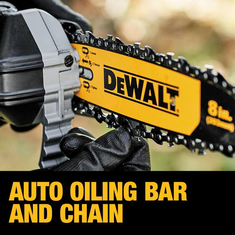 DEWALT 20V MAX 8 pulgadas. Kit de sierra de poste inalámbrica sin escobillas con batería y cargador (1) de 4 Ah - DCPS620M1