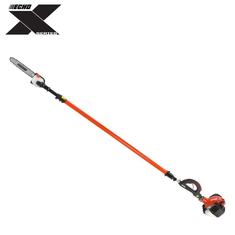 Podadora de poste de gasolina con motor de 25.4 cc de 2 tiempos de la serie X de ECHO de 12 pulgadas con manija en forma de bucle y poste telescópico que se extiende a 12.1 pies - PPT-2620