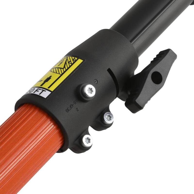 ECHO 12 pulgadas. Sierra eléctrica con poste telescópico de la serie X de 25.4 cc de gasolina de 2 tiempos con mango en línea y eje que se extiende hasta 12.1 pies - PPT-2620H
