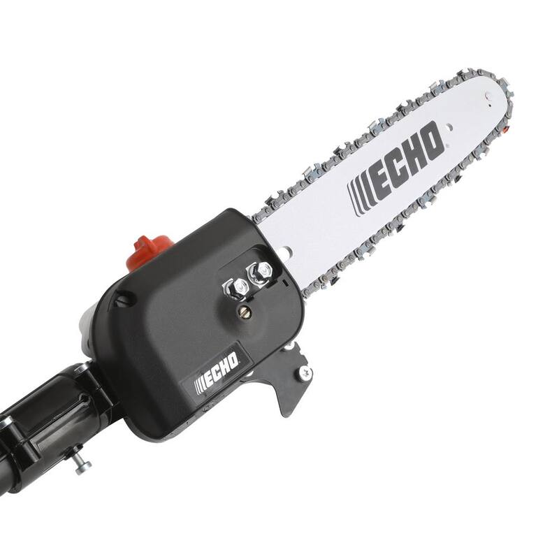 ECHO 12 pulgadas. Sierra eléctrica con poste telescópico de la serie X de 25.4 cc de gasolina de 2 tiempos con mango en línea y eje que se extiende hasta 12.1 pies - PPT-2620H