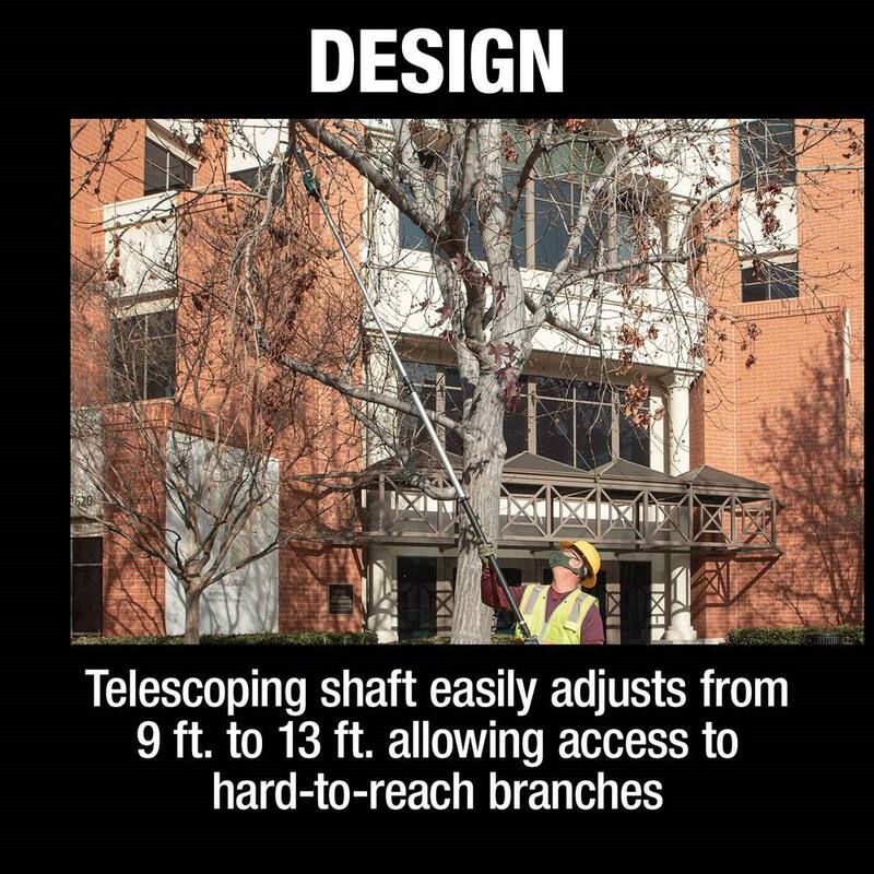 Si necesitas el producto en español, la traducción sería:

Makita LXT 18V X2 (36V) Sierra de pértiga telescópica inalámbrica de 10 pulgadas con tecnología de litio ionizado sin escobillas, kit de sierra de poste de 13 pies y batería de 5.0 Ah - XAU02PTB