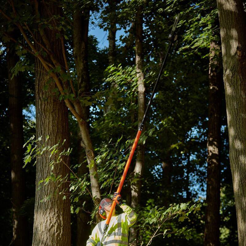 ECHO eFORCE 10 in. 56V X Series Cordless Battery 12 ft. Telescoping Shaft Power Pole Saw con batería de 5.0Ah y cargador rápido - DPPT-2600HR2