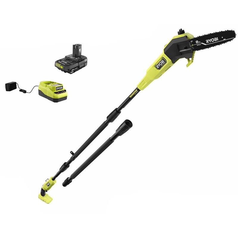 RYOBI ONE+ HP 18V Brushless Whisper Series 8 in. Sierra de poste inalámbrica con batería de 2.0 Ah y cargador - P2580