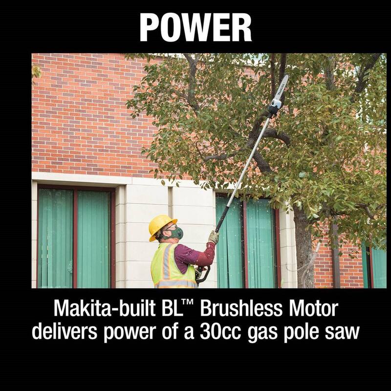 Makita LXT 18V X2 (36V) Sierra de poste inalámbrica sin escobillas de iones de litio de 10 pulgadas, 8 pies L (Herramienta solamente) - XAU01ZB