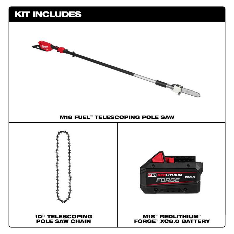 Si por favor, lo haré para ti.

Poda de poste telescópico inalámbrico eléctrico sin escobillas de 18 V con batería FORGE XC 8.0 Ah y cadena adicional Milwaukee M18 FUEL de 10 pulgadas - 3013-20-48-11-1881-49-16-2759.