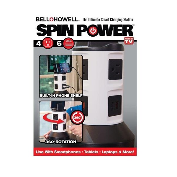 Emson Div Of E. Mishon Emson Div of E. Mishon 270227 Spin Power Charging Station; White - 270227