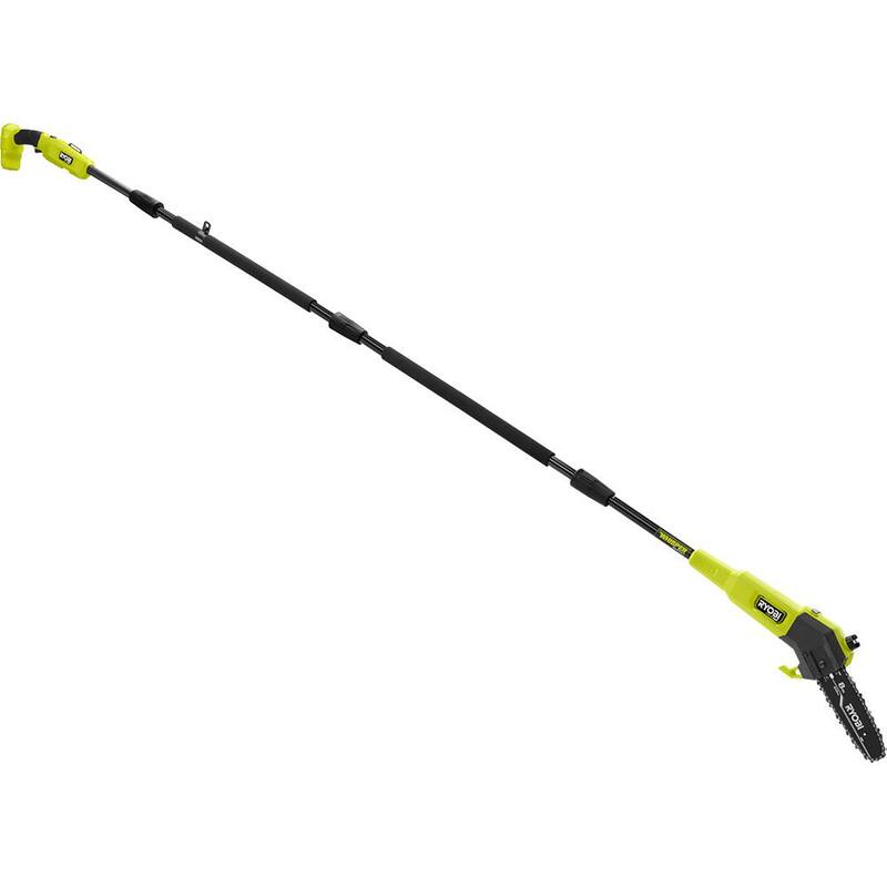 RYOBI ONE+ HP 18V Brushless Whisper Series 8 in. Motosierra de poste inalámbrica con cadena extra, barra y aceite para cadena, batería y cargador - P2580-CMB1