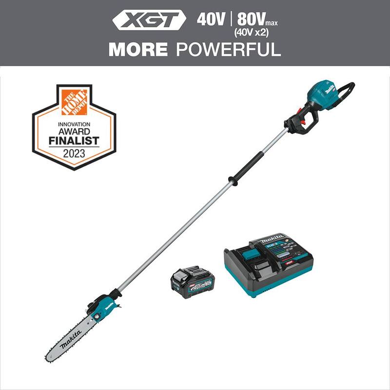 Makita XGT 10 pulg. 40V máx. Sierra de poda eléctrica inalámbrica sin escobillas Kit, 8 ft. de longitud (4.0Ah) - GAU01M1