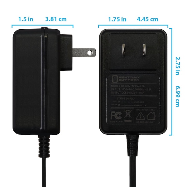 Mighty Max Battery ML-AC612 6V/12V Charger for 12V 2.2Ah Ademco/Adi PS1220 SLA Battery - MAX3497548