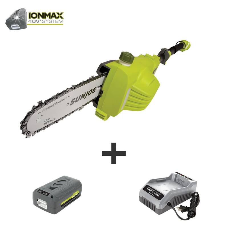 Si Joe 8 en. 40-Volt Electric Cordless Telescoping Pole Saw Kit con Batería de 4.0 Ah + Cargador - ION8PS2