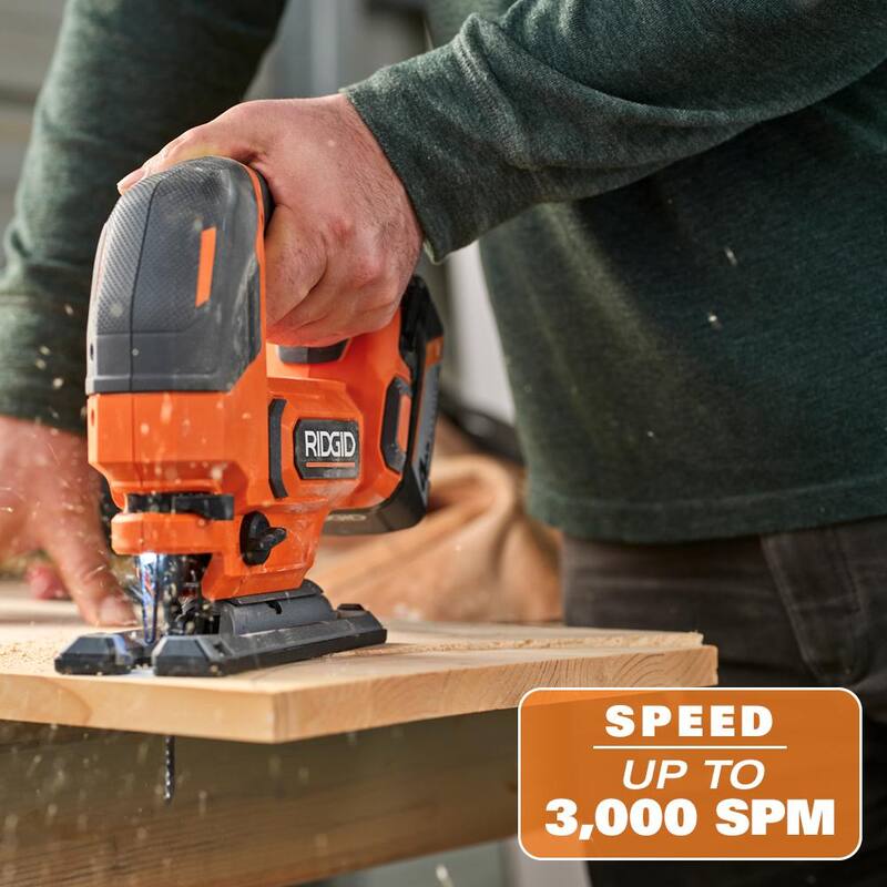 Kit de sierra de calar inalámbrica RIDGID 18V con batería de iones de litio de 2.0 Ah y cargador - R86345KSB