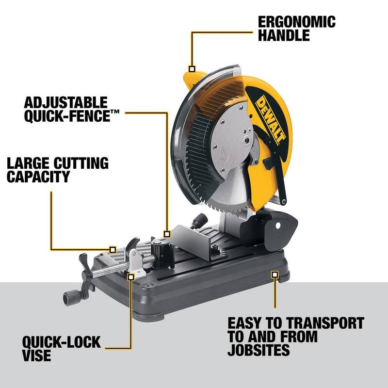 Sierra Tronzadora Multifuncional DEWALT de 15 Amperes y 14 pulgadas (355 mm) - DW872