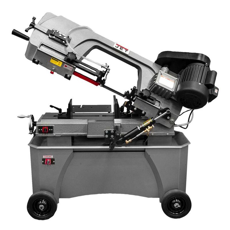 Sierra de banda horizontal/vertical de metal de lujo Jet de 3/4 HP, 7 pulgadas x 12 pulgadas con soporte cerrado, 4 velocidades, 115/230 voltios, HVBS-712D - 414560