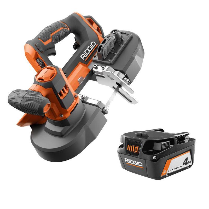 SIERRA DE CINTA COMPACTA RIDGID DE 18V CON HOJA DE 32-7/8 IN. Y BATERÍA DE ION DE LITIO DE 4.0 Ah - R8604B-AC87004