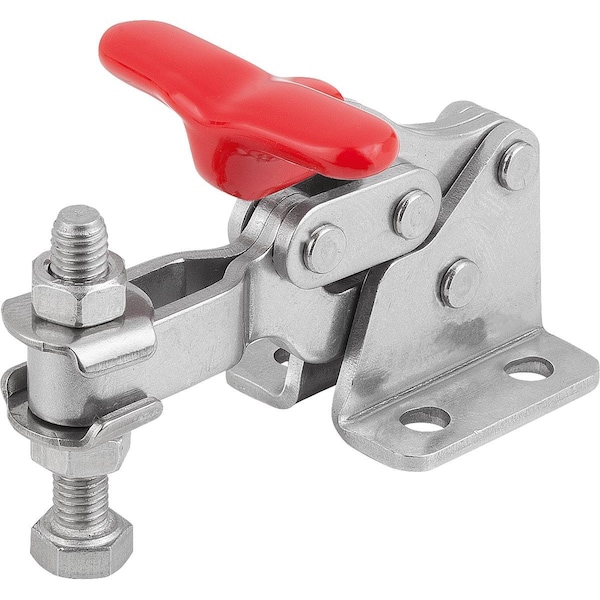 Kipp Toggle Clamp Vertical Mini, Horizontal Foot F2=1200, Adj Clamping Spind M05X30, Form:A, Ss Bright,  - K1257.111200