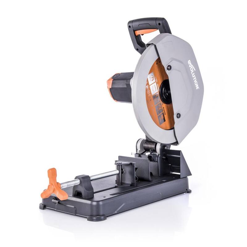 Si embargo, el corte de sierra Evolution Power Tools de 15 amperios de 14 pulgadas con V-Block y hoja de 32 dientes multifuncional - R355CPS.
