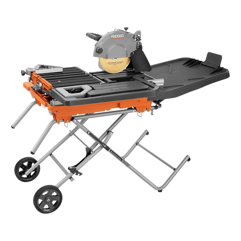 Sierra para azulejos húmedos de 10 pulgadas RIDGID de 15 amperios con soporte portátil - R4093