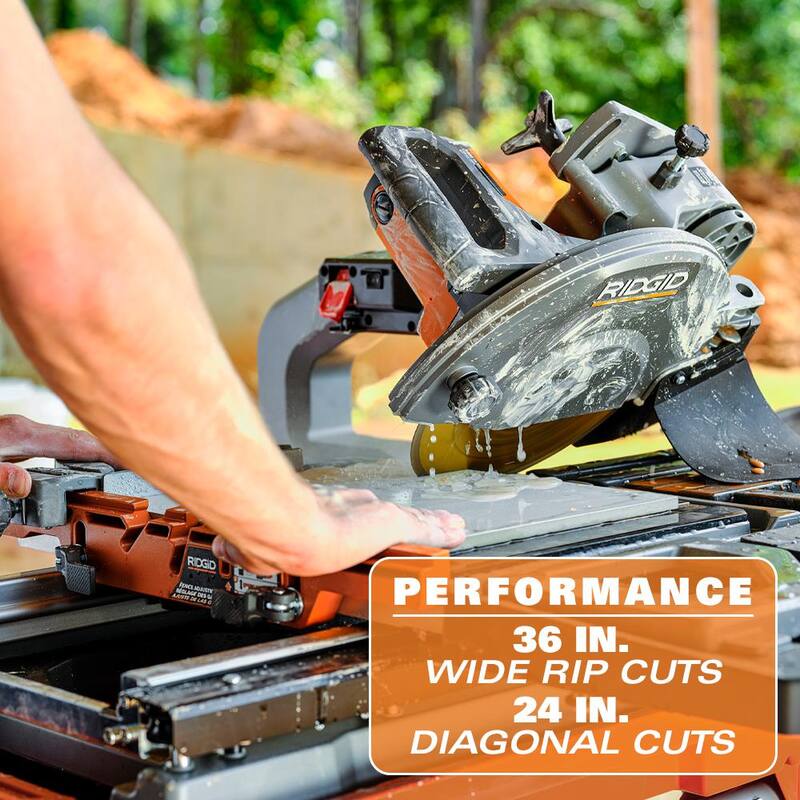 Sierra para azulejos húmedos de 10 pulgadas RIDGID de 15 amperios con soporte portátil - R4093