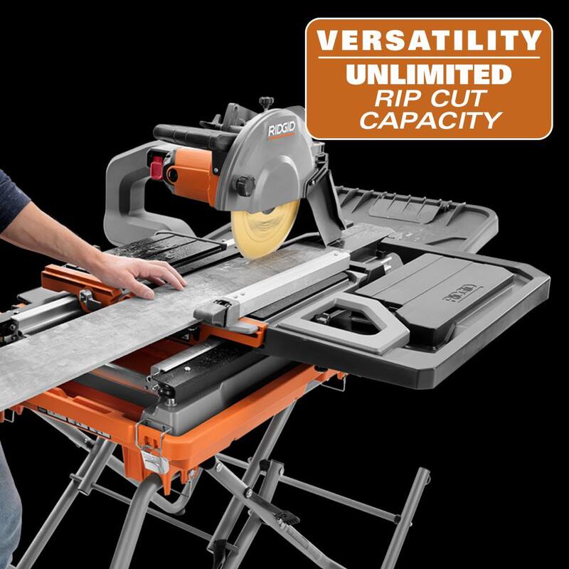 Sierra para azulejos húmedos de 10 pulgadas RIDGID de 15 amperios con soporte portátil - R4093