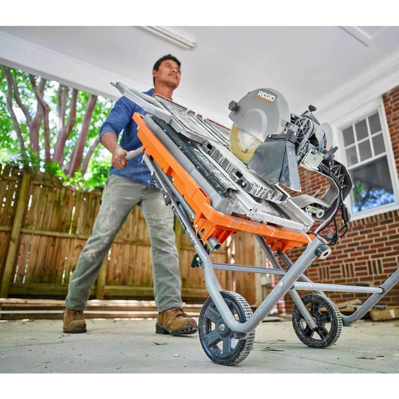 Sierra para azulejos húmedos de 10 pulgadas RIDGID de 15 amperios con soporte portátil - R4093