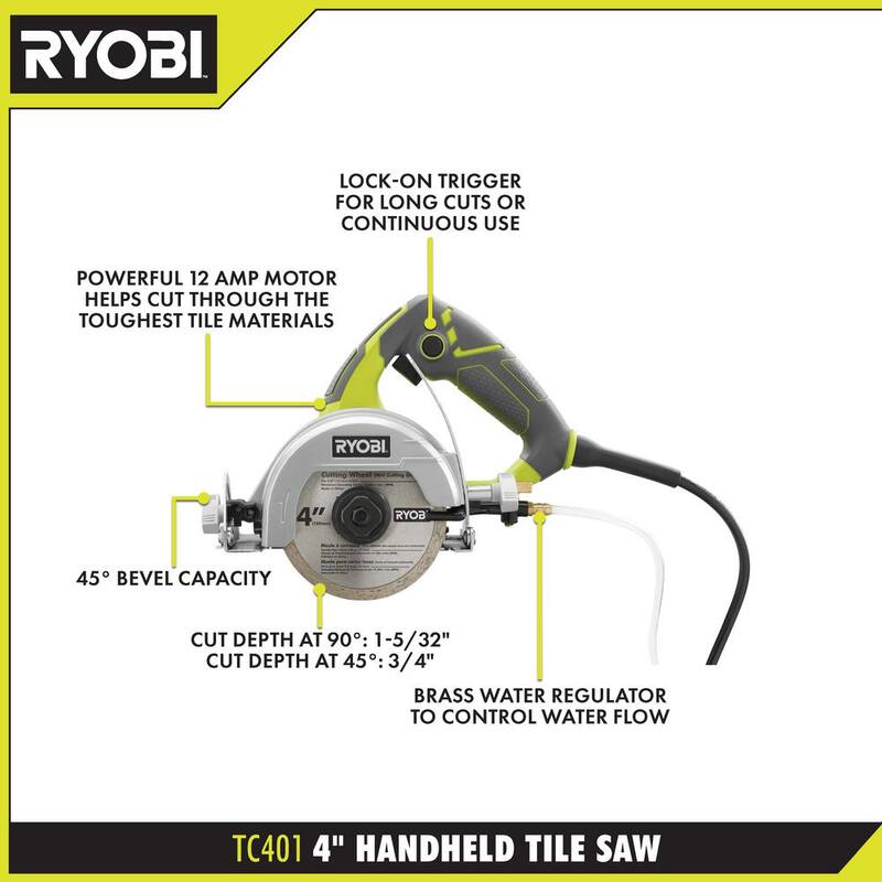 RYOBI 12 amperios Saw de baldosas húmedas con cable de 4 pulgadas - TC401
