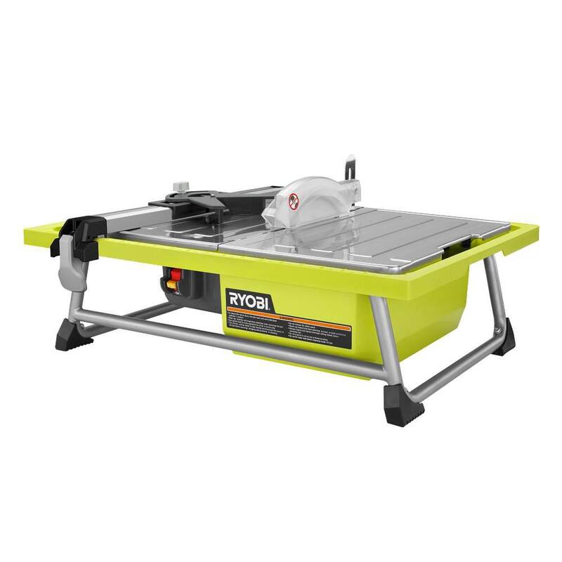 Sierra de mesa húmeda con cable para azulejos RYOBI 4.8 amperios y hoja de 7 pulgadas - WS722