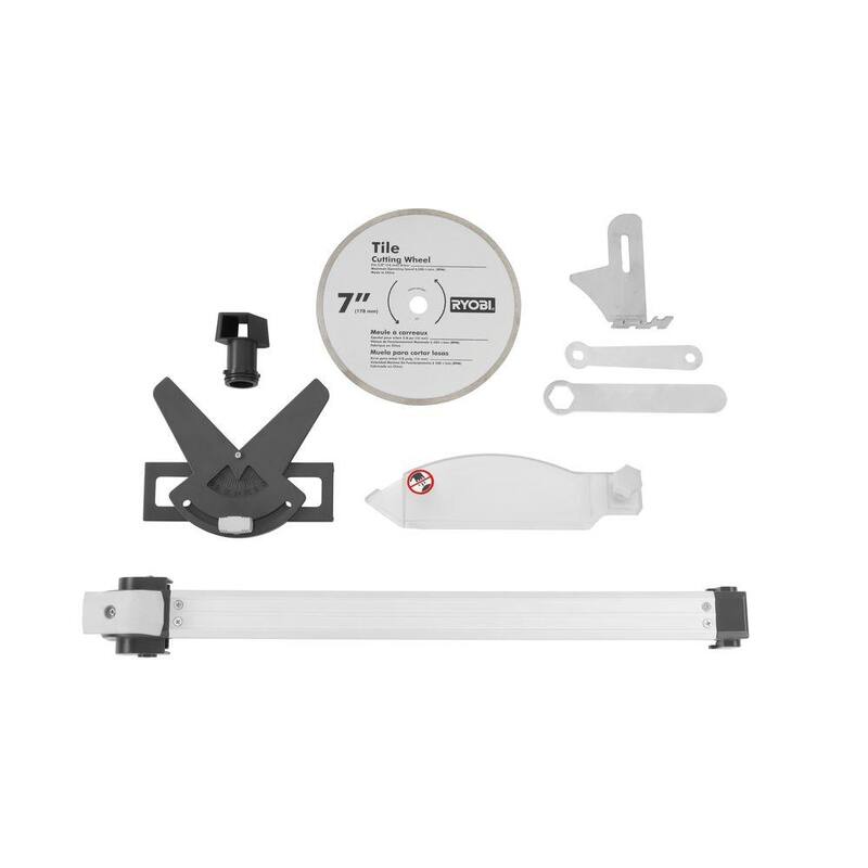 Sierra de mesa húmeda con cable para azulejos RYOBI 4.8 amperios y hoja de 7 pulgadas - WS722
