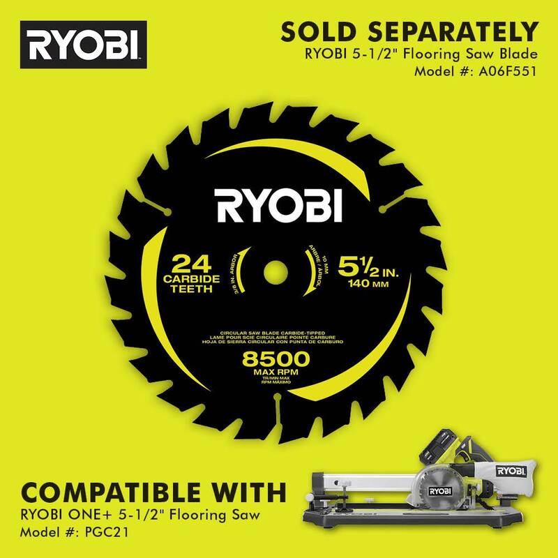 RYOBI ONE+ 18V Sierra para Piso Inalámbrica de 5.5 pulgadas con Hoja (Herramienta Únicamente) - PGC21B.