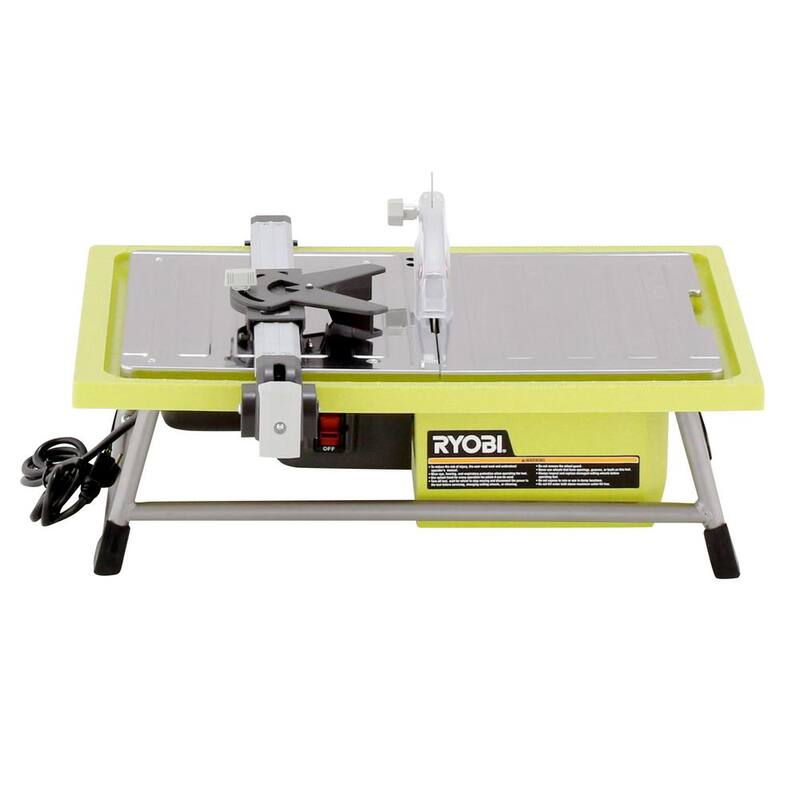 RYOBI 7 pulgadas 4.8 Amperios Sierra de baldosas húmedas con cable y soporte - WS722SN
