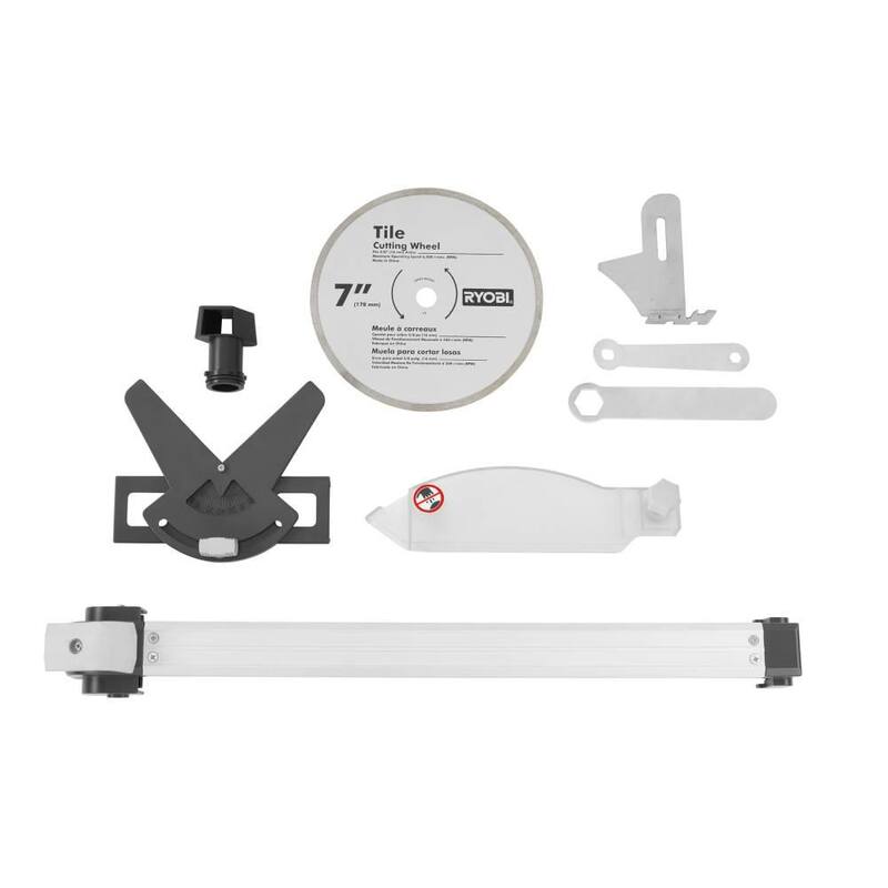 RYOBI 7 pulgadas 4.8 Amperios Sierra de baldosas húmedas con cable y soporte - WS722SN