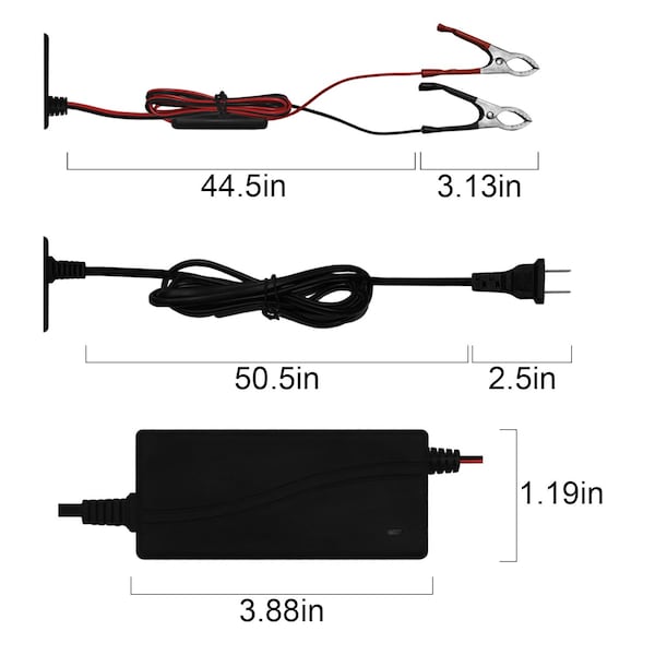Mighty Max Battery 12 Volt 1 Amp SLA Battery Charger and Maintainer - MAX3480355