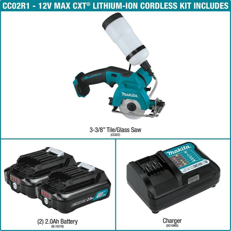 Kit de Sierra Inalámbrica de Azulejos/Cristales de Litio-Ion de 12V máx. CXT de 3-3/8 in. - CC02R1