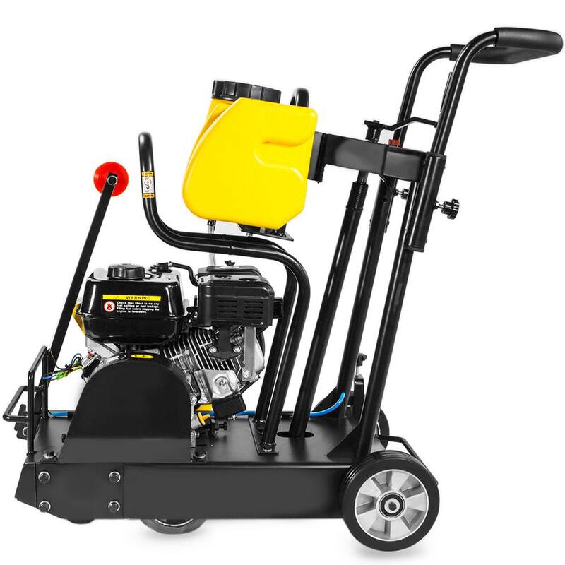Cortadora de concreto de pie Stark 6.5 HP de 14 pulgadas con unidad cortadora de piso con tanque de agua de 3.15 galones y sistema de riego por aspersión - 61056-1H