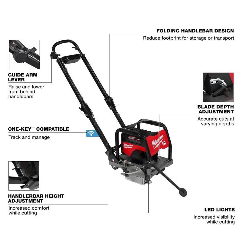 Sierra de concreto verde de 6 pulgadas Milwaukee MX FUEL con (3) baterías XC 8.0 y Super Cargador - MXF316-2XC-MXFXC608