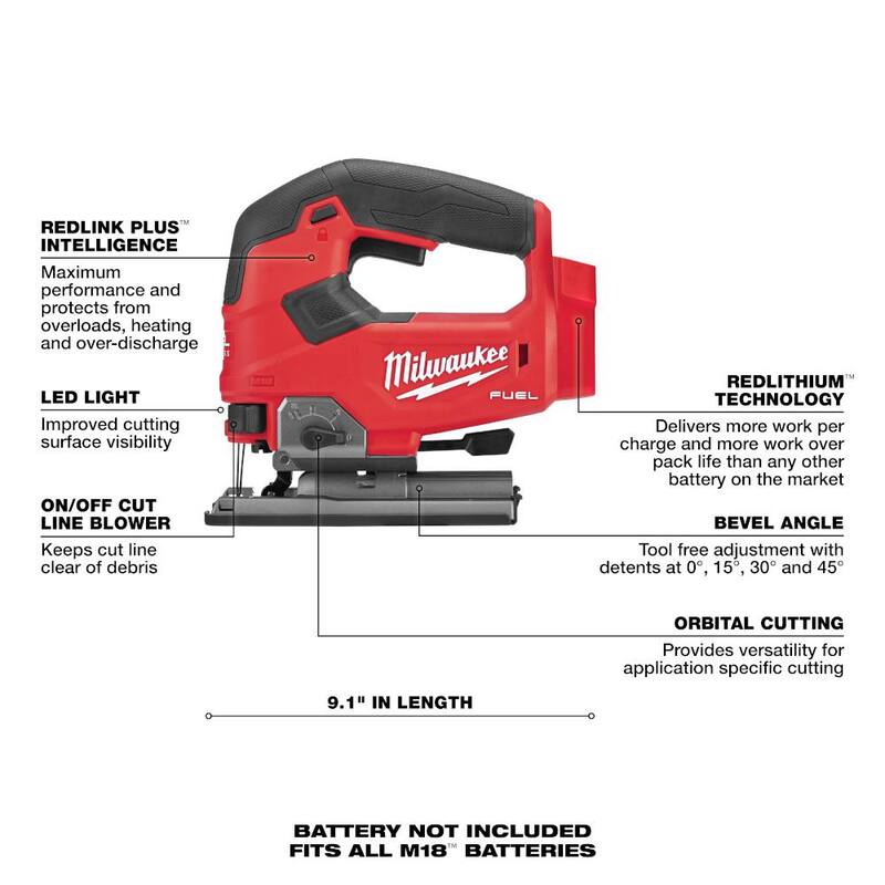 Si el nombre de la marca no se traduce sería: Sierra circular inalámbrica Milwaukee M18 FUEL 18V de 7-1/4 pulgadas con sierra de calar - 2732-20-2737-20