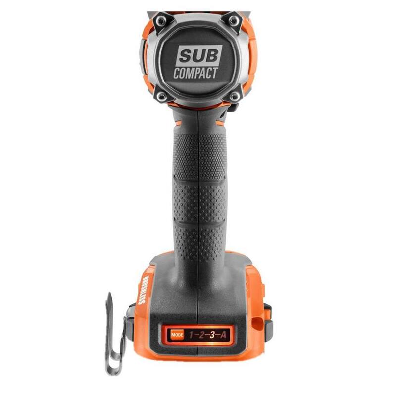 Llave de impacto inalámbrica sin escobillas RIDGID 18V SubCompact de 3/8 de pulgada y llave de impacto inalámbrica sin escobillas RIDGID 18V SubCompact de 1/2 de pulgada (solo herramientas) - R872102SBN