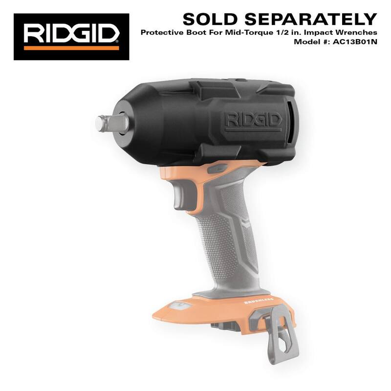 Llave de impacto inalámbrica sin escobillas de 18V 1/2 pulgadas RIDGID con batería de 4.0 Ah y cargador - R86012K
