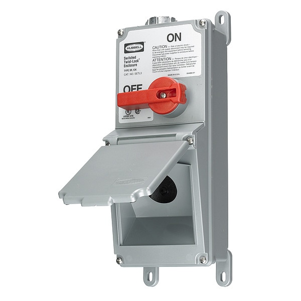 Interruptor de desconexión no fusible Hubbell, 600V CA, NEMA 12K, 3R - SETL3